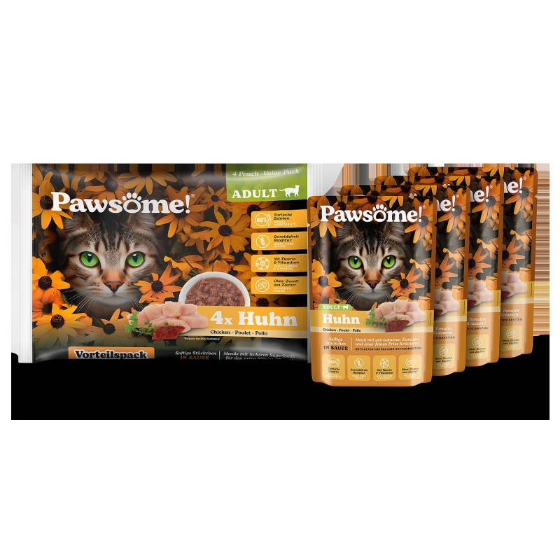 Pawsome Adult Piščanec 4x85 g