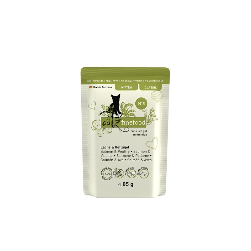 Catz Finefood Kitten no. 05 losos in perutnina 85g
