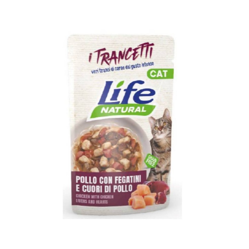 Lifecat Chunks Piščanec, srčki, jetra 55g