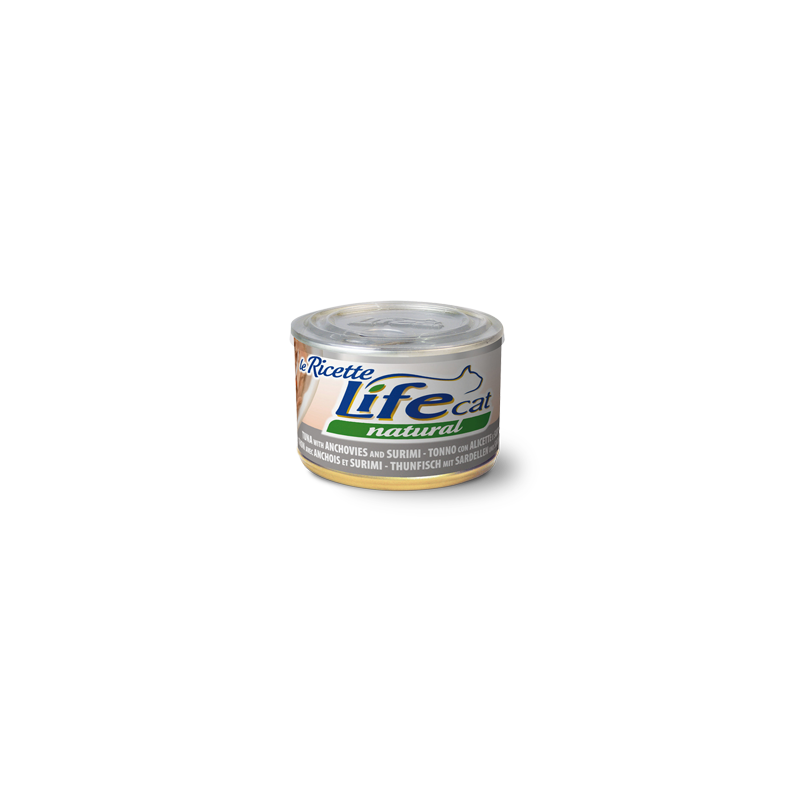 Lifecat paket konzerv le Ricette tuna z inčuni in surimijem 6x150g