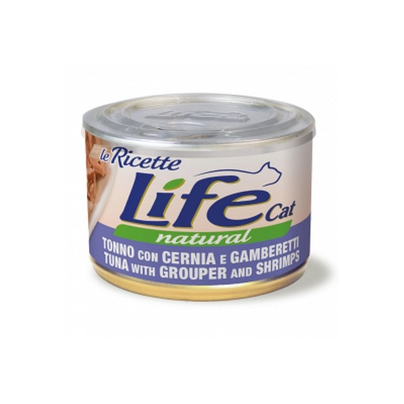 Lifecat paket konzerv le Ricette tuna s škarpeno in kozicami 6x150g