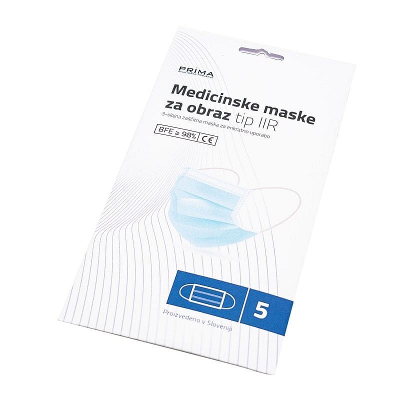 Medicinske maske za obraz tip IIR 5 kosov