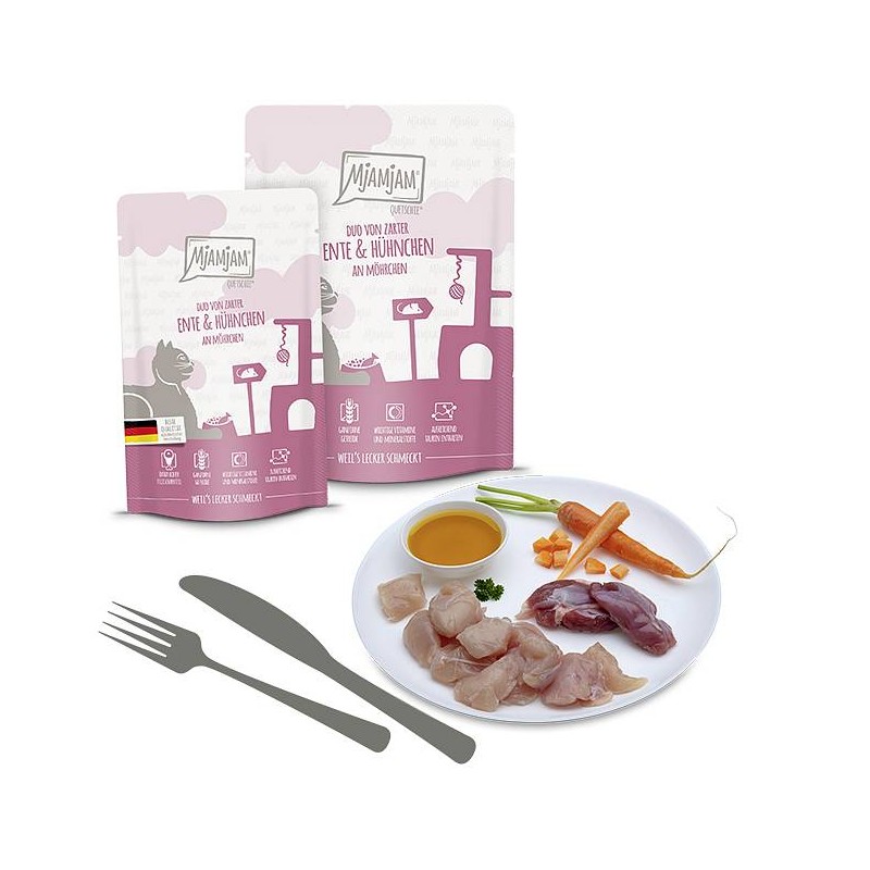 Mjamjam DUO Raca in piščanec s korenčkom 300g