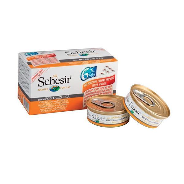 Schesir MultiPack Naturale piščanec in buča 6x50g