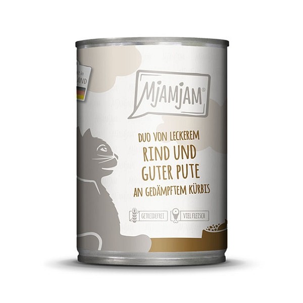 Mjamjam DUO Govedina in puran z bučo 400g