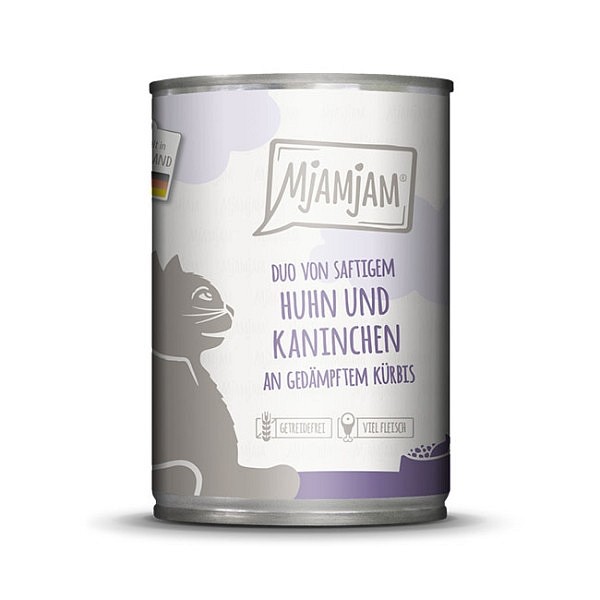 Mjamjam DUO Piščanec in kunec z bučo 400g