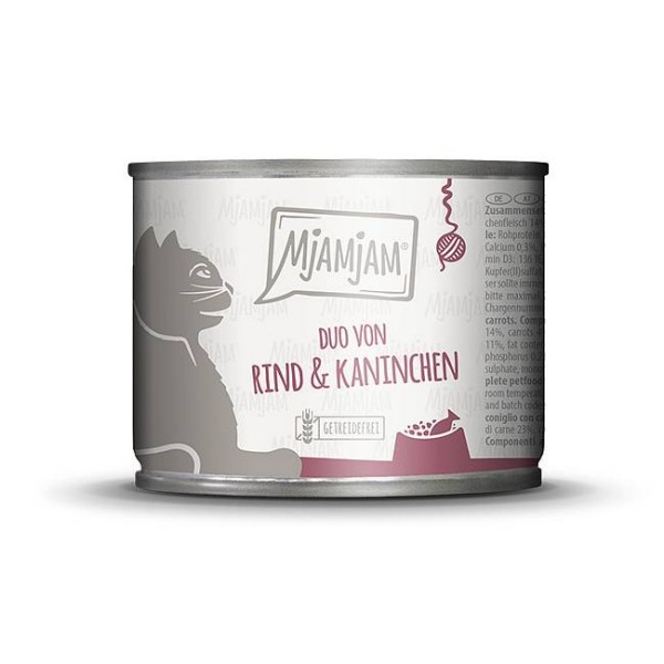 Mjamjam DUO Govedina in kunec s korenjem 200g