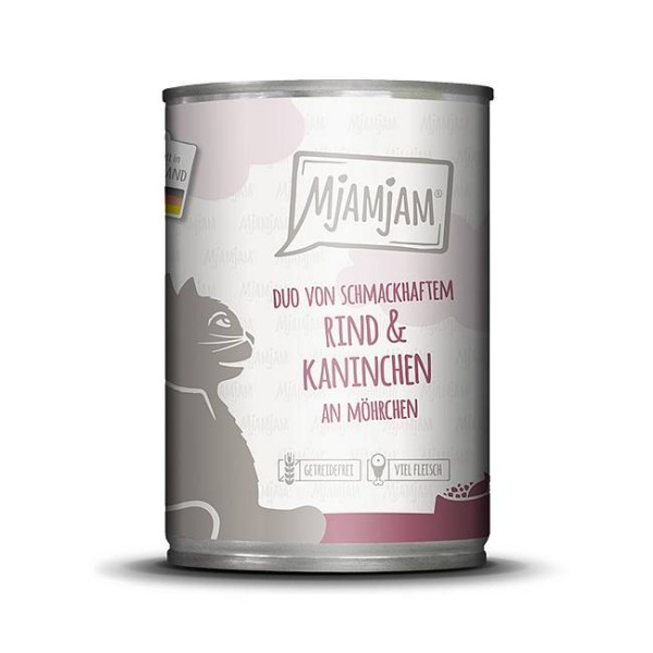 Mjamjam DUO Govedina in kunec s korenjem 400g