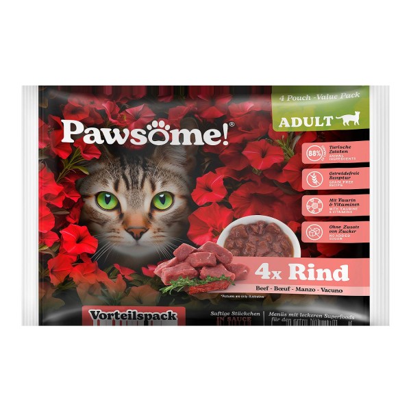 Pawsome Adult Govedina 4x85 g