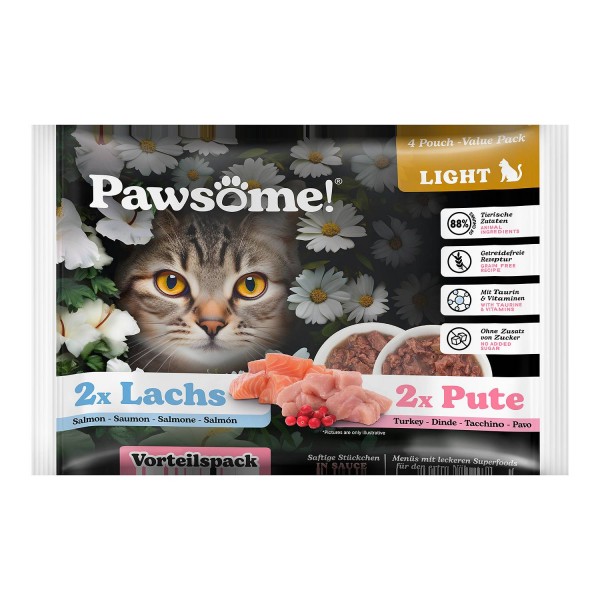 Pawsome Adult Light Puran/Losos 4x85 g