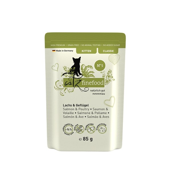 Catz Finefood Kitten no. 05 losos in perutnina 85g