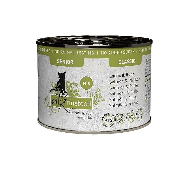 Catz Finefood Senior no.05 losos in piščanec 200g