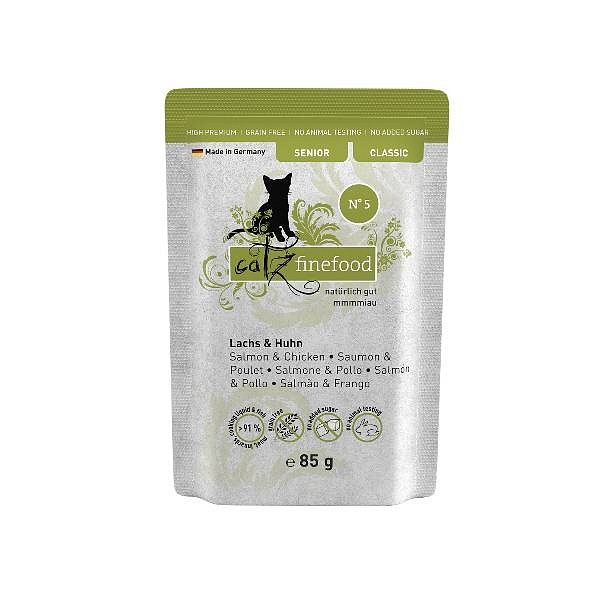 Catz Finefood Senior no.05 losos in piščanec 85g