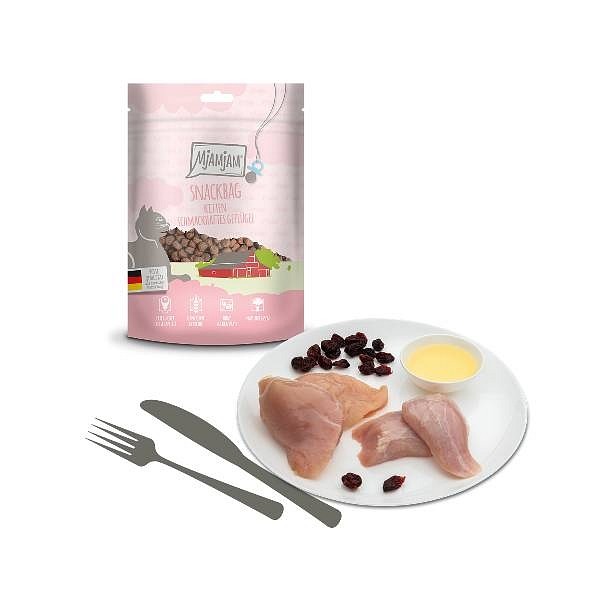 Mjamjam Snackbag Kitten perutnina 125g