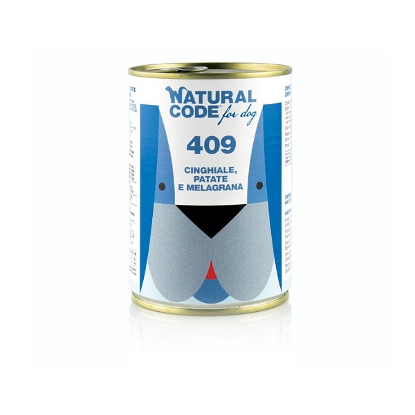 Natural Code za pse 409 Divji prašič, krompir in granatno jabolko 400g