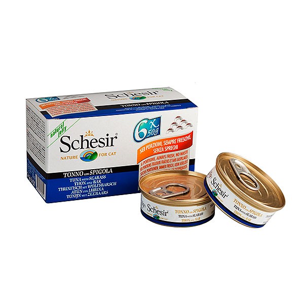 Schesir Cat Multipack Dinner tunina z brancinom 6x50g