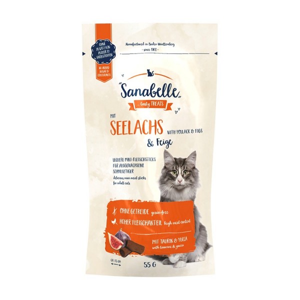 Sanabelle Cat Sticks morski losos (saj) in fige 55g