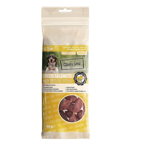 Chewies Cheese Salametti MIDI Govedina, pljuča, vampi, sir 80g