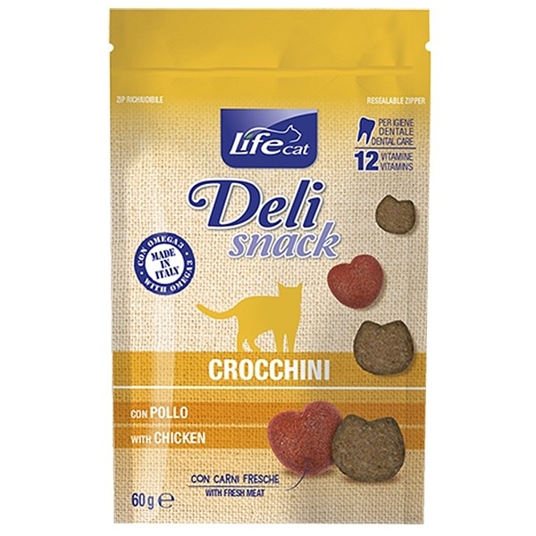 Lifecat Deli Snack priboljški Croccini s piščancem 60g