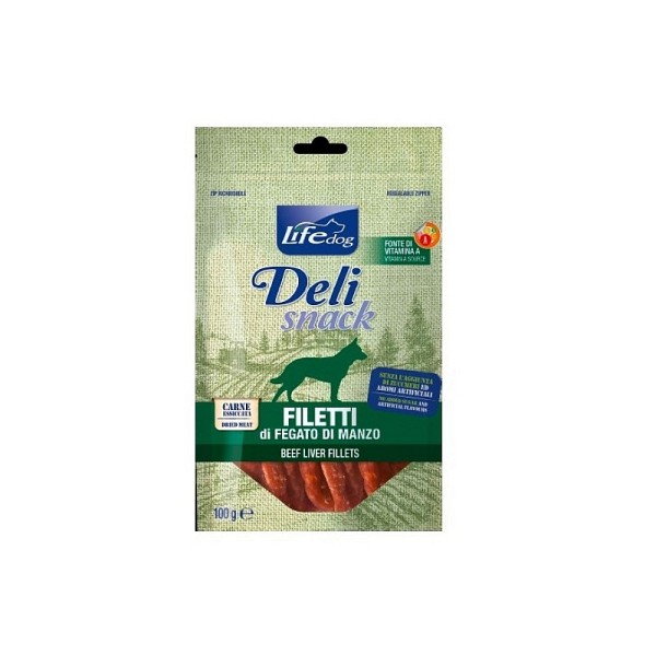 Lifedog priboljšek Sušen file govejih jeter 2x100g