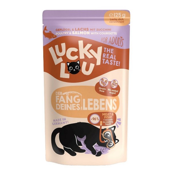 Lucky Lou LS Adult Perutnina in losos 125g