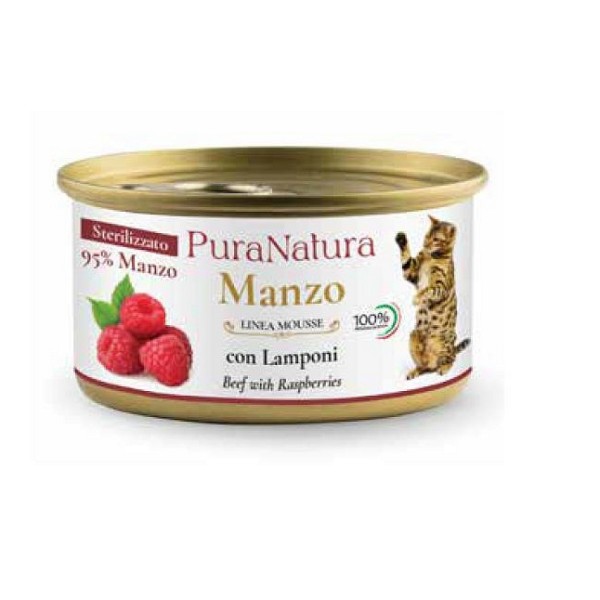 Pura Natura Sterilised Govedina z malinam 85g