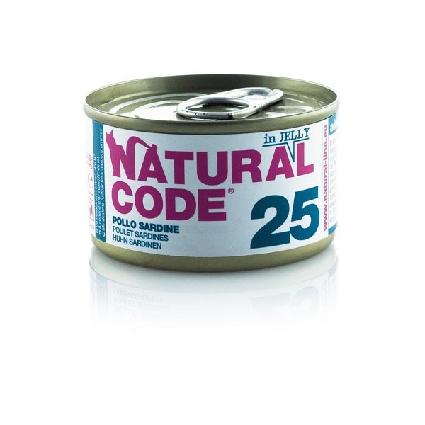 Natural Code 25 Piščanec in sardine v želeju 85g