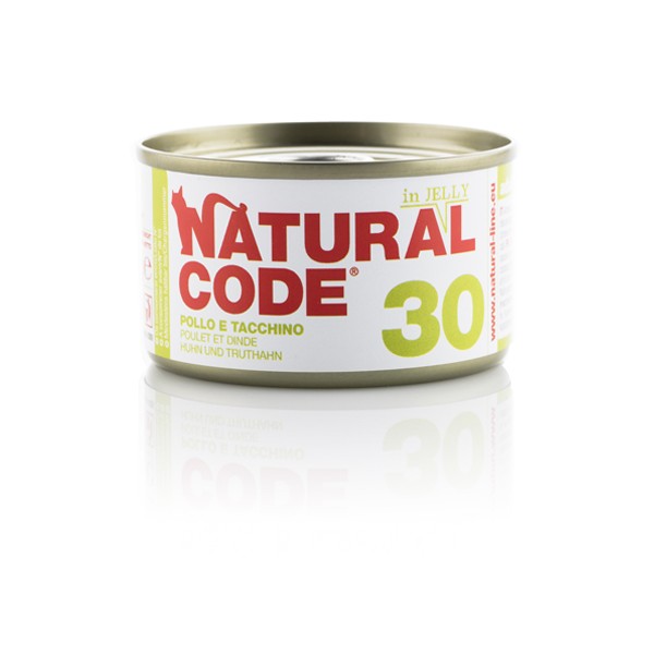 Natural Code 30 Piščanec in puran v želeju 85g