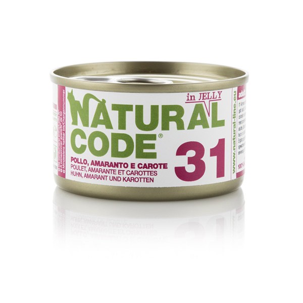 Natural Code 31 Piščanec, amarant in korenje v želeju 85g