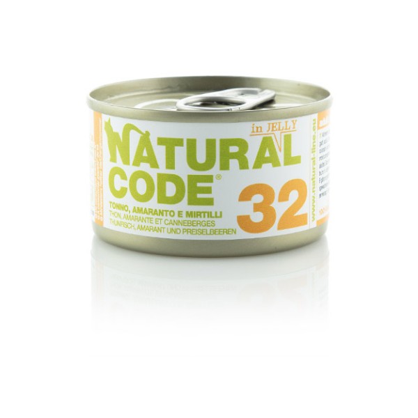 Natural Code 32 Tuna, amarant in brusnice v želeju 85g