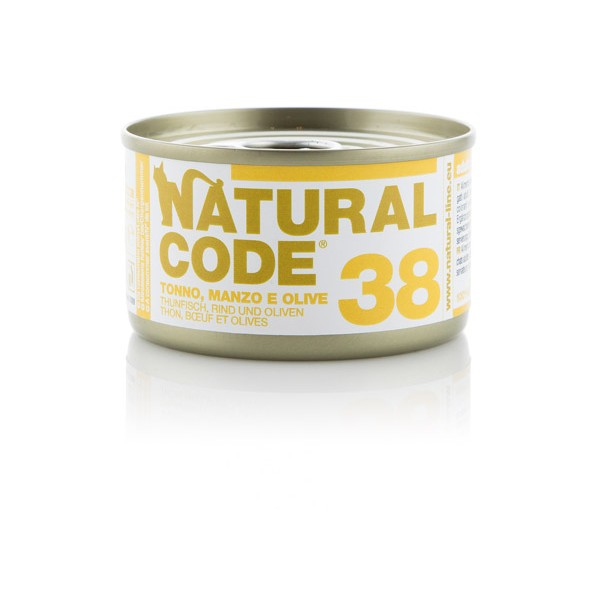 Natural Code 38 Tuna, govedina in olive 85g