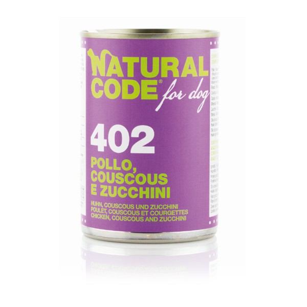 Natural Code za pse 402 Piščanec, kuskus in bučke 400g 