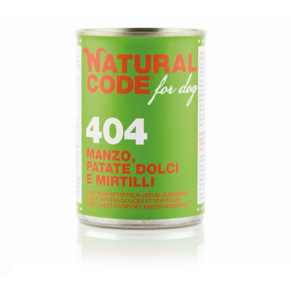 Natural Code za pse 404 Govedina, sladki krompir in borovnice 400g