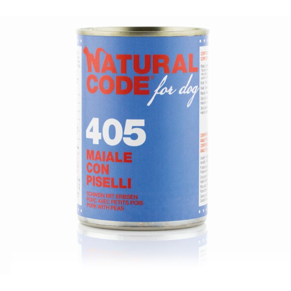 Natural Code za pse 405 Svinjina in grah 400g