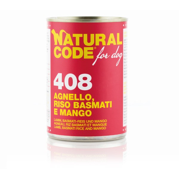 Natural Code za pse 408 Jagnjetina, basmati riž in mango 400g