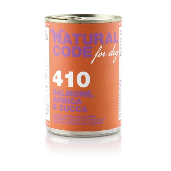 Natural Code za pse 410 Losos, slanik in buča 400g