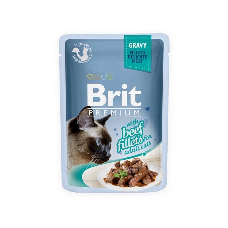 Brit Premium mokra hrana fileji govedine v omaki 85g