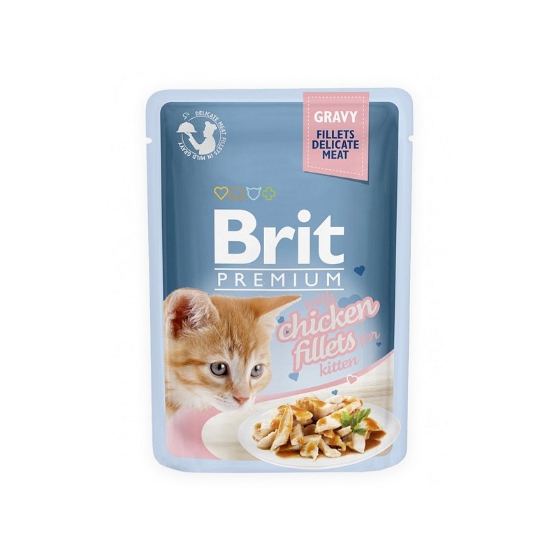 Brit Premium mokra hrana Kitten fileji piščanca v omaki  85g
