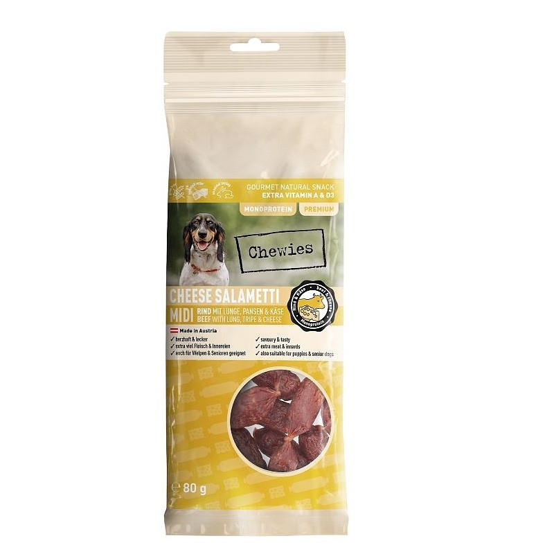 Chewies Cheese Salametti MIDI Govedina, pljuča, vampi, sir 80g