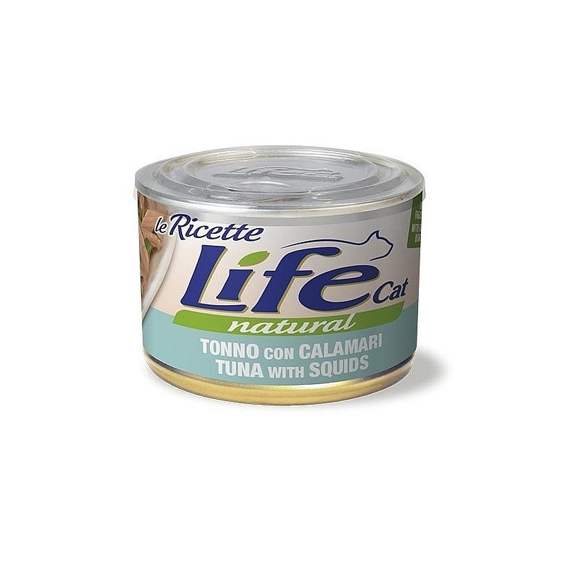 Lifecat paket konzerv le Ricette tuna z lignji in stročjim fižolom 6x150g