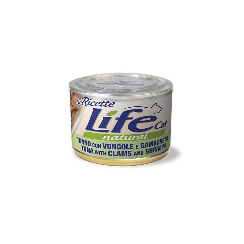 Lifecat konzerva le Ricette tuna s školjkami in kozicami 150g