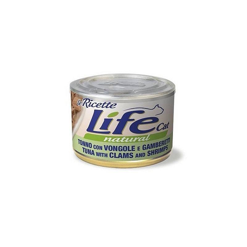 Lifecat paket konzerv le Ricette tuna s školjkami in kozicami 6x150g