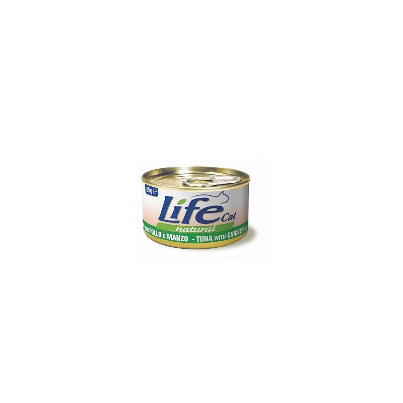 Lifecat paket konzerv tuna s piščancem in govedino 6x85g 