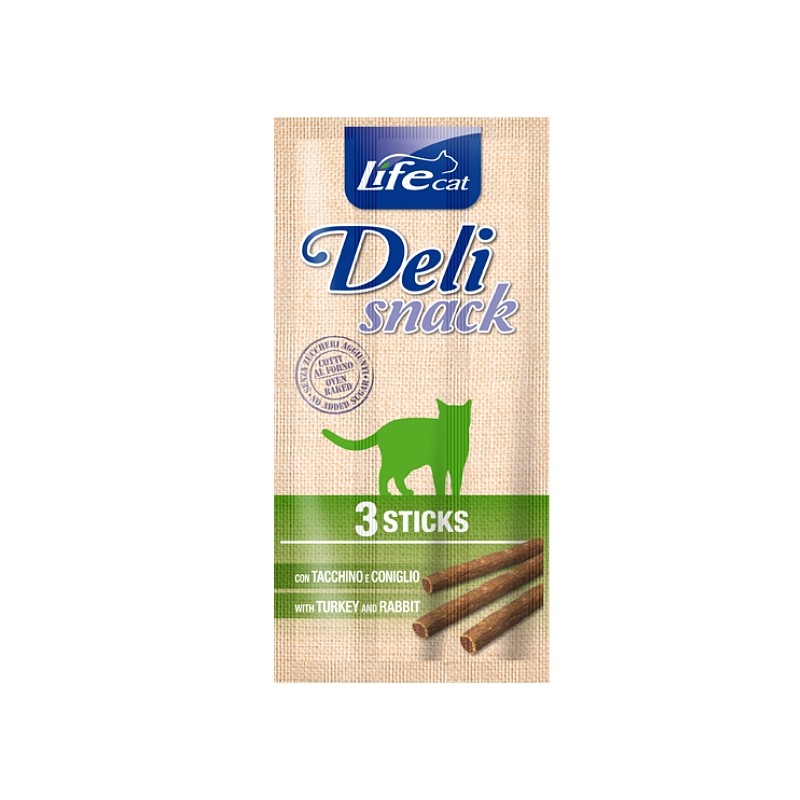 Lifecat Deli Snack palčke Puran in zajec 15g