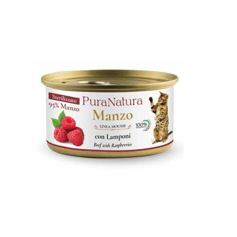 Pura Natura Sterilised Govedina z malinam 85g