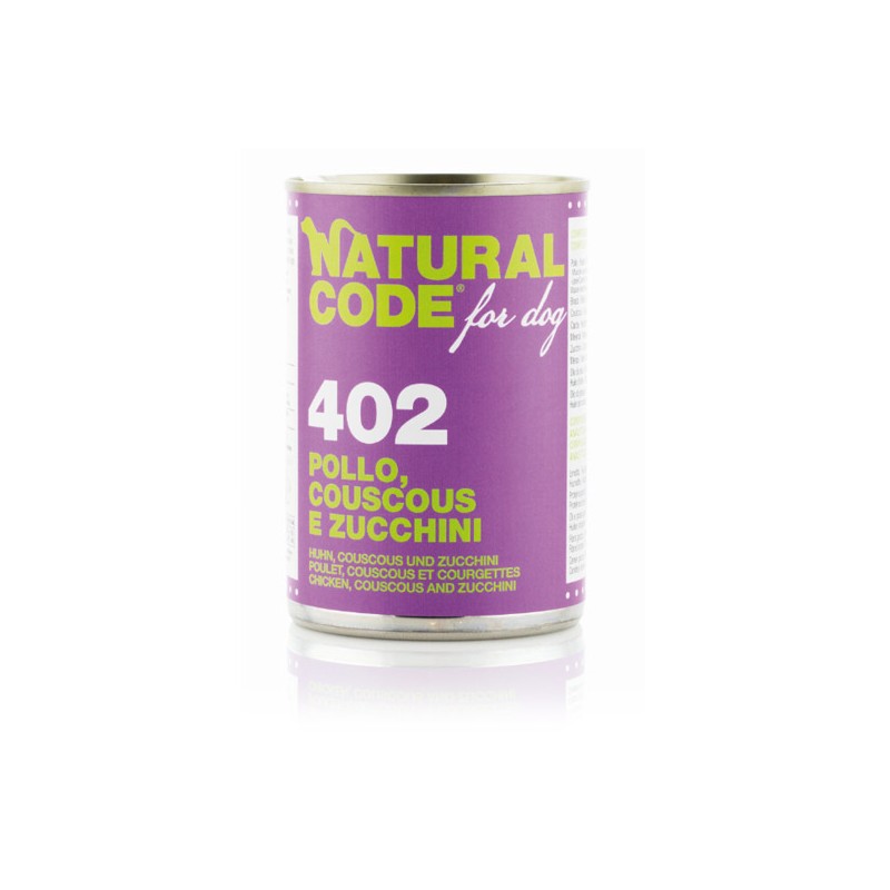 Natural Code za pse 402 Piščanec, kuskus in bučke 400g 