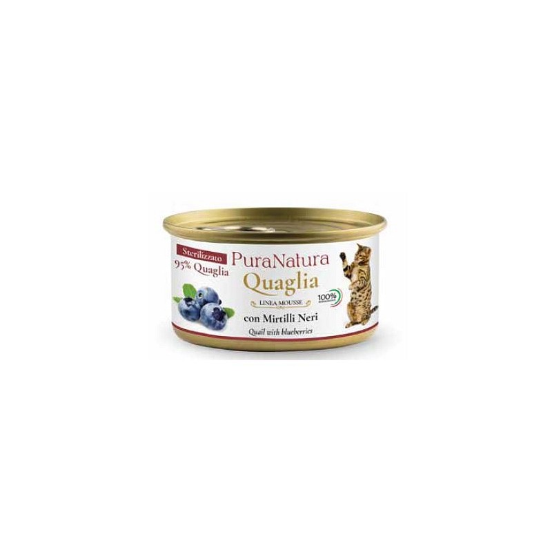 Pura Natura Sterilised Prepelica z borovnicami 85g