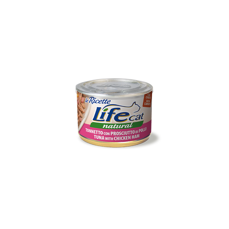 Lifecat konzerva le Ricette tuna s piščančjo šunko 150g