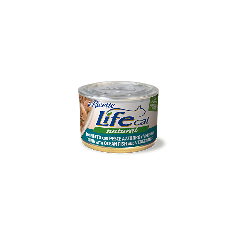 Lifecat konzerva le Ricette tuna z oceanskimi ribami in zelenjavo 150g